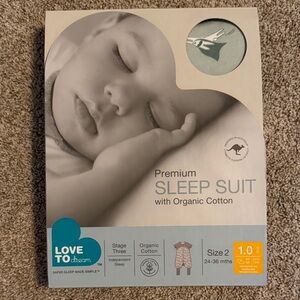 Love to Dream Organic Cotton Sleep Suit - Gray and Blue